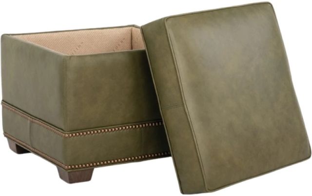 Smith Brothers Customizable 884 Leather Storage Ottoman-1