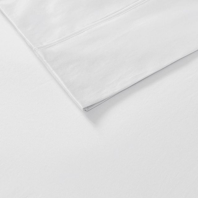 Olliix by Sleep Philosophy White Full 300 Thread Count Liquid Cotton Sheet Set-1