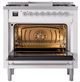 Ilve® Nostalgie II Noblesse 36'' Custom RAL Color Pro Style Dual Fuel Range with Chrome Trim-1