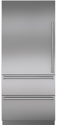 Sub-Zero® 36" Stainless Steel Left Hinge Column Freezer/Refrigerator Door Panel Kit with Pro Handle-1