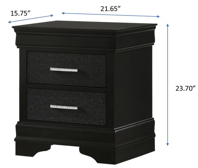 Crown Mark Amalia Black Nightstand-2