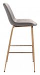 Zuo® Tony Gray and Gold Bar Chair-1
