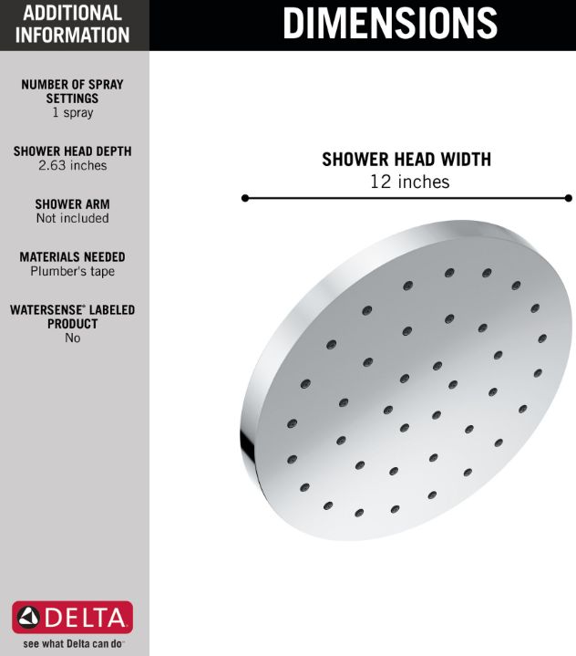 Delta Universal Showering Lumicoat® Chrome 2.5 GPM H2Okinetic® Single Setting Shower Head with Ultrasoak®-2