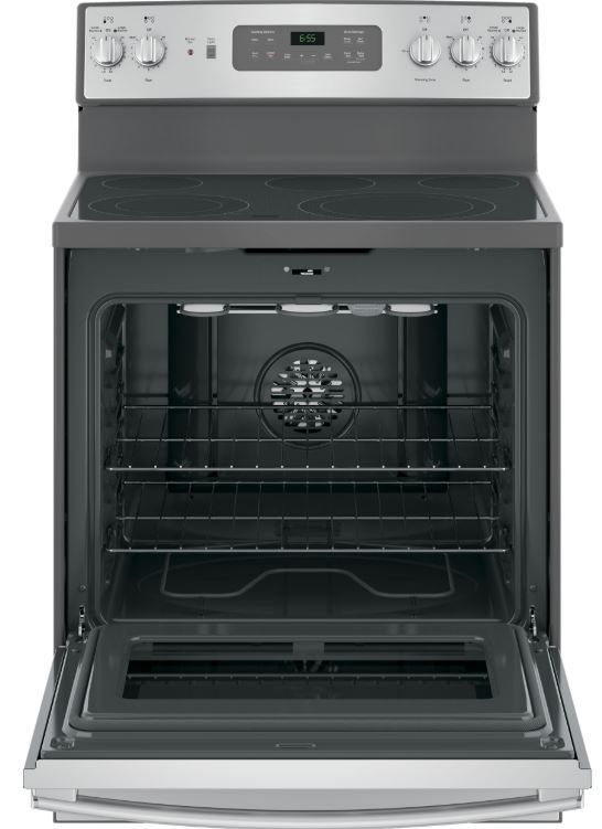 GE® 30" Fingerprint Resistant Stainless Steel Free Standing Electric Range-1