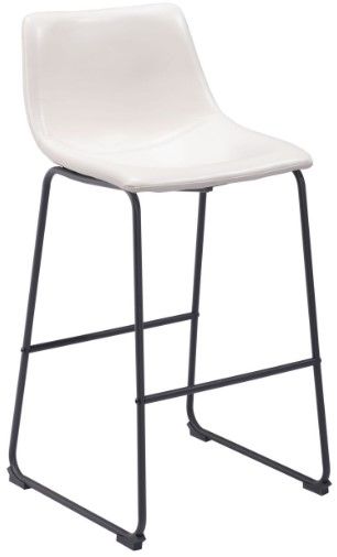 Zuo® Modern Smart 2-Piece Distressed White Bar Chairs-0