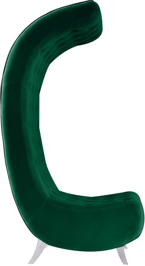 Meridian Furniture Crescent Green Velvet Accent Chair-3