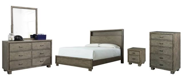 Signature Design by Ashley® Arnett 5-Piece Gray King Bookcase Bed Set-0