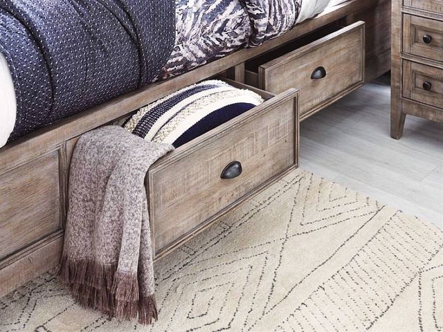 Magnussen Home® Paxton Place Dovetail Grey Complete Queen Panel Bed with Storage Rails-7