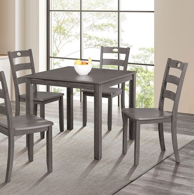 Furniture of America® Lubbock 5-Piece Gray Dining Table Set-1