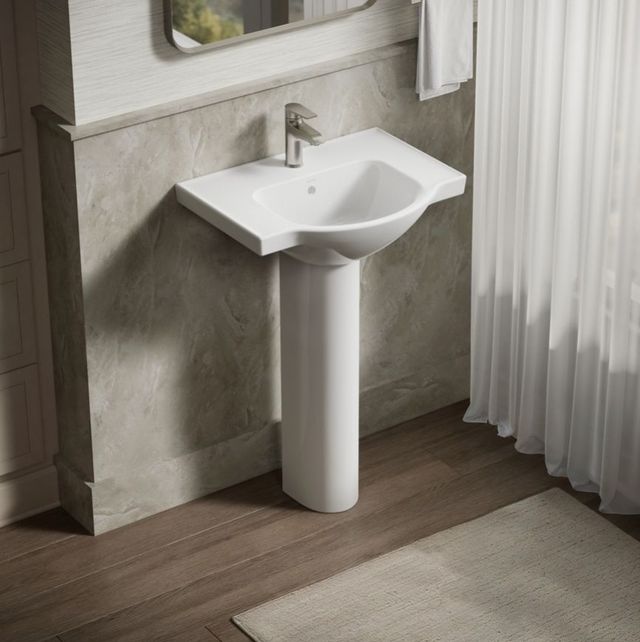 Kohler Veer® White 24" Square Pedestal Bathroom Sink-2
