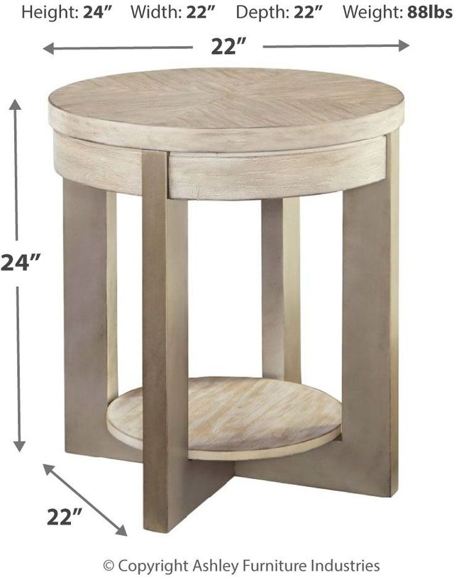 Urlander Whitewash Round End Table - DISCONTINUED-2
