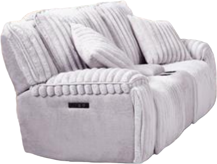 CHEERS Devaney Presley Fog/Charlotte Mist/Cosmic Fog Dual Power Headrest Console Loveseat