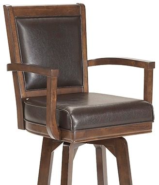 HH2 Home Ambassador Medium Brown Cherry Swivel Counter Stool-1