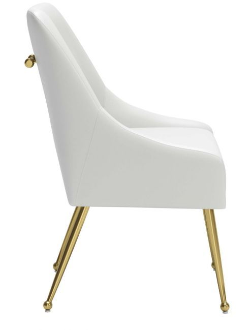 Zuo® Modern Maxine Gold/White Dining Side Chair-1