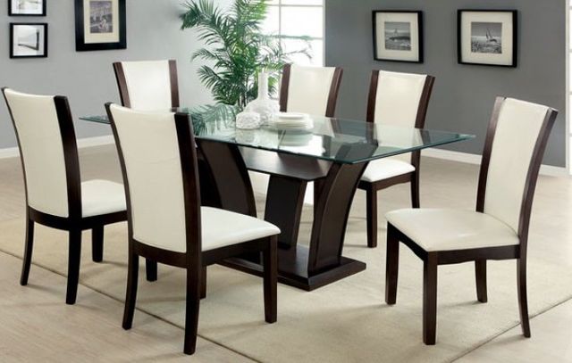Furniture of America® Manhattan I 2-Piece White/Dark Cherry Side Chair Set-3
