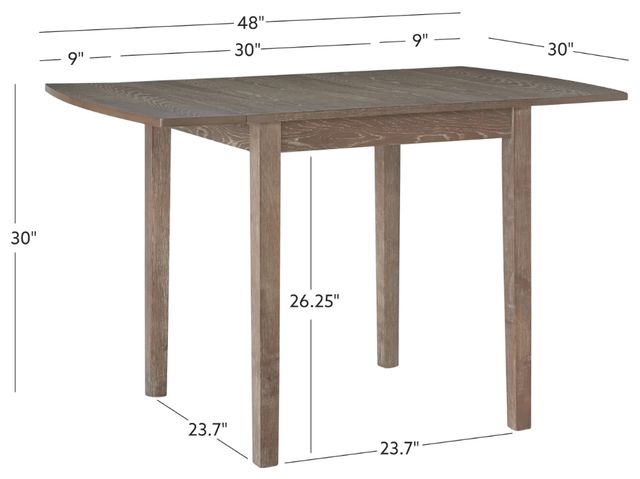 Linon Torino Gray Wash Drop Leaf Table-2