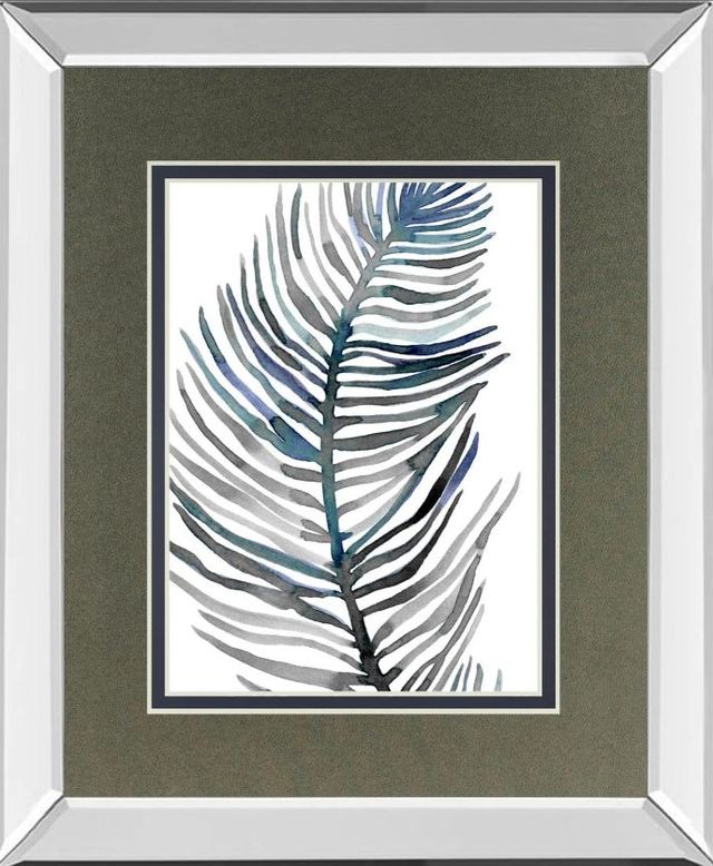 Classy Art Blue Feathered Palm III by Emma Scarvey Mirror Framed Wall Art-0