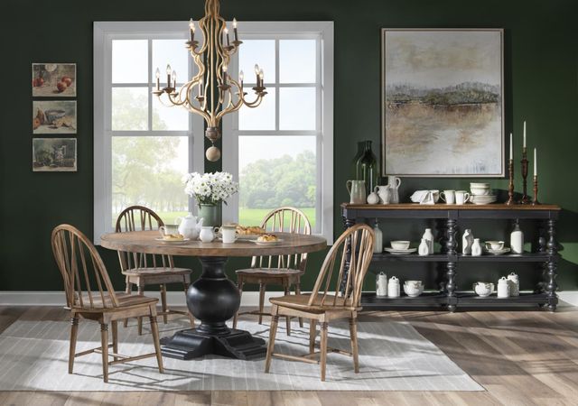 Legacy Classic Vintage Market Barnwood Oak Console Table with Kettle Black Base-1