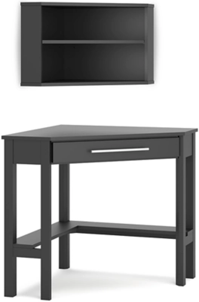 Signature Design by Ashley® Otaska 2-Piece Black Corner Desk with Bookcase Set-0