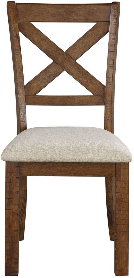 Mazin Furniture Bonner Beige/Brown Side Dining Chair-1
