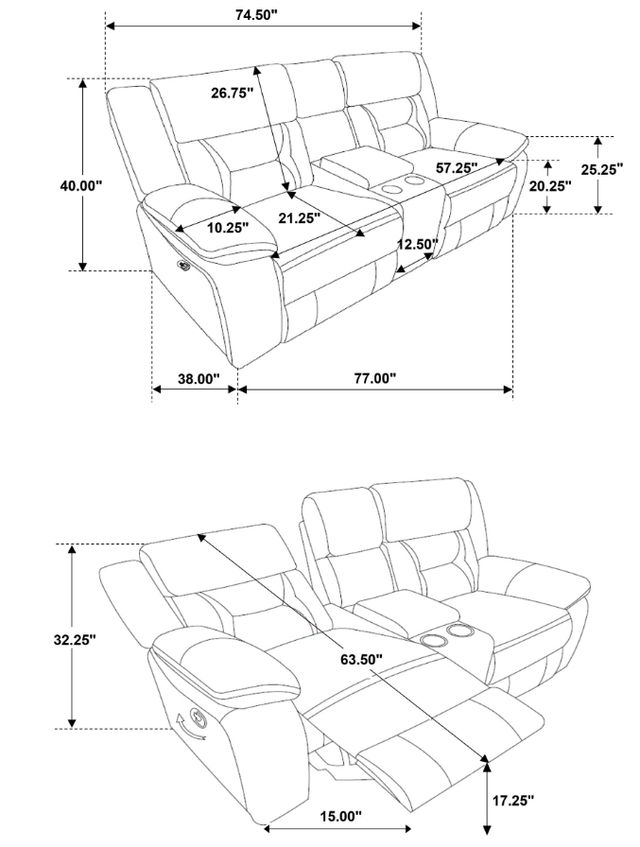 Coaster® Greer 3-Piece Taupe Manual Reclining Living Room Set-3
