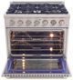 Kucht Professional KNG Series 36" Stainless Steel Pro Style Liquid Propane Gas Range with Silver Door-1