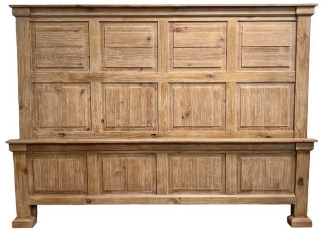 Million Dollar Rustic Light Brown King Panel Bed-0