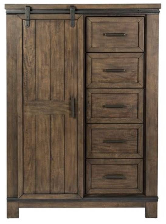 Liberty Furniture Thornwood Hills Rock Beaten Brown Sliding Door Chest-2