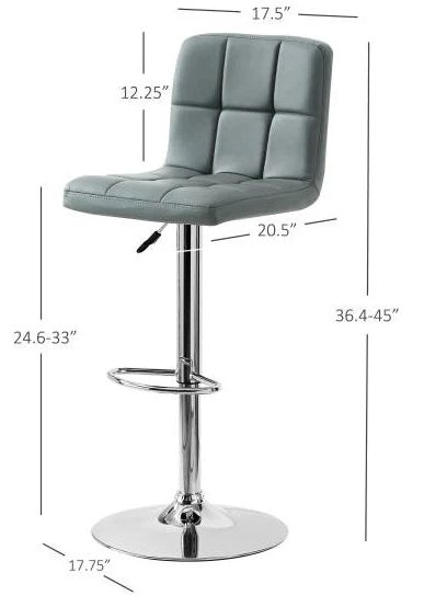 Powell® Brandt Gray Adjustable Bar Stool-2