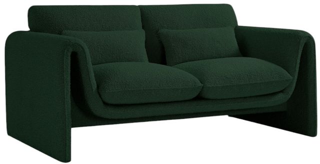 Meridian Furniture Stylus Green Boucle Fabric Loveseat-0