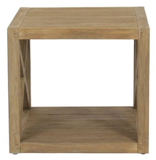 Sunset West Coastal Warm Gray Wooden Outdoor End Table-2