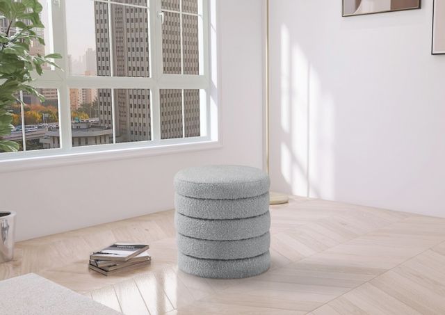 Meridian Furniture Aphia Gray Upholstered Ottoman/Stool-1