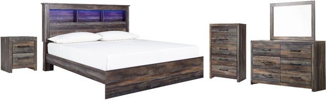 Signature Design by Ashley® Drystan 5-Piece Multi King Panel Bookcase Storage Bed Set-0
