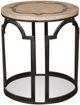 Riverside Furniture Estelle Washed Gray Round Side Table with Black Base-0