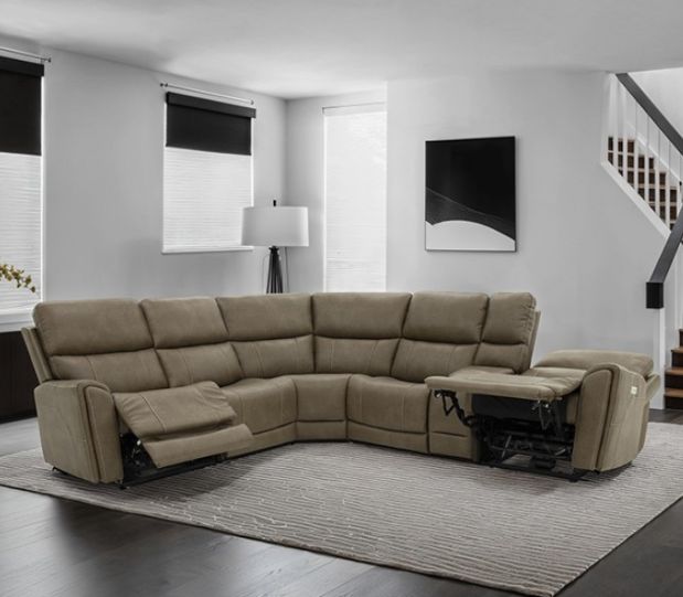 Furniture of America® Orpheus Brown Power Sectional-1