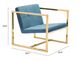 Zuo® Alt Blue and Gold Arm Chair-4