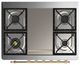 Ilve® Majestic III 36" White Pro Style Dual Fuel Liquid Propane Range with Solid Door and Brass Trim-2