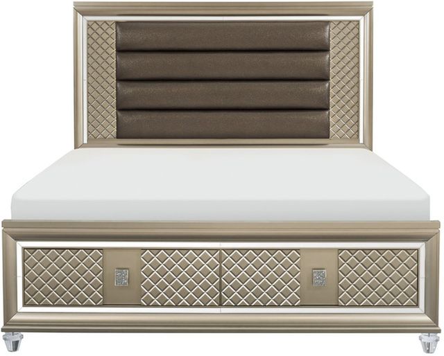 Homelegance® Loudon Champagne Queen Platform Storage Bed-1