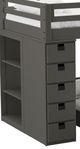 Elements International Cali Kids Grey Twin Over Twin Bookcase Loft Bed-1