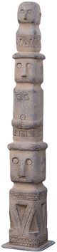 A & B Home Aged Gray 34" Tall Stacked Tribe Decor-0