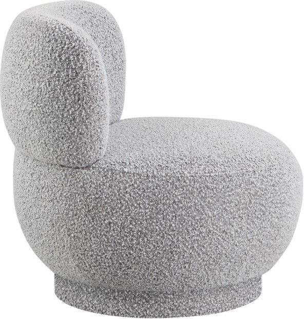 Meridian Furniture Calais Grey Boucle Fabric Accent Chair-2