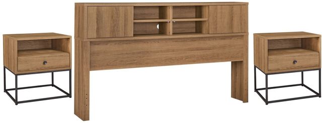 Signature Design by Ashley® Thadamere 3-Piece Light Brown King/California King Storage Headboard Bed Set-0