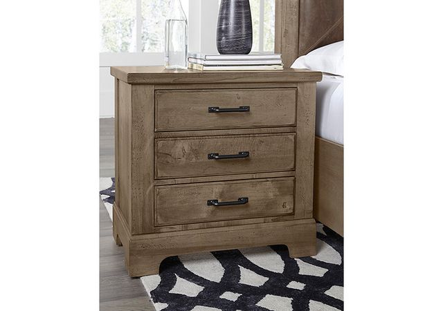 Vaughan Bassett Artisan & Post Collection Cool Rustic Stone Grey 3-Drawer Nightstand-0