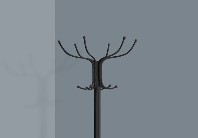 Monarch Specialties Inc. 70" Black Metal Coat Rack-3