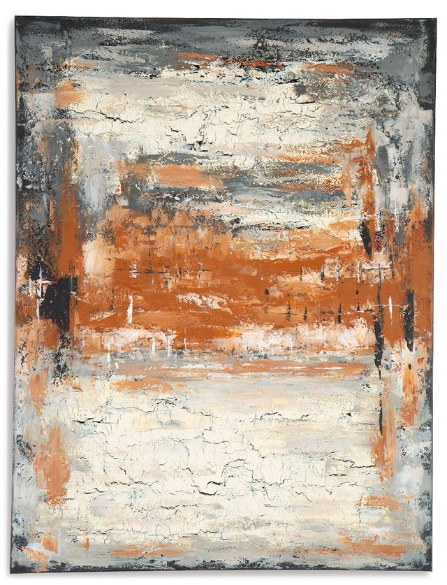 Signature Design by Ashley® Carmely Gray/Orange/White Wall Art-3
