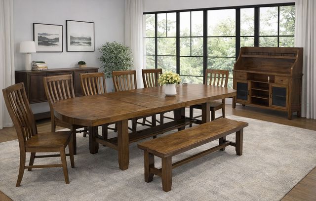 Elements International Gage Chestnut Rectangular Dining Table-1