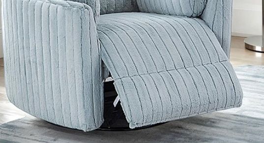Furniture of America® Belper Sky Blue Power Glider Recliner with Swivel-2