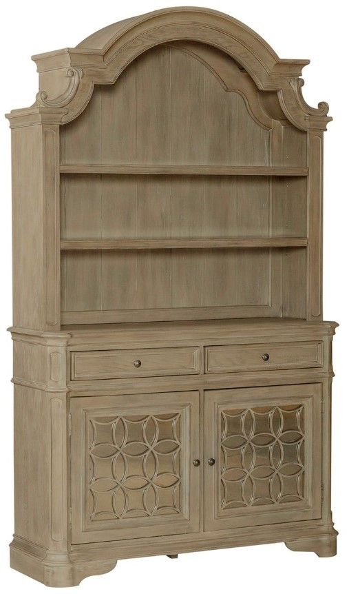 Liberty Furniture Magnolia Manor Weathered Bisque Hutch and Buffet
