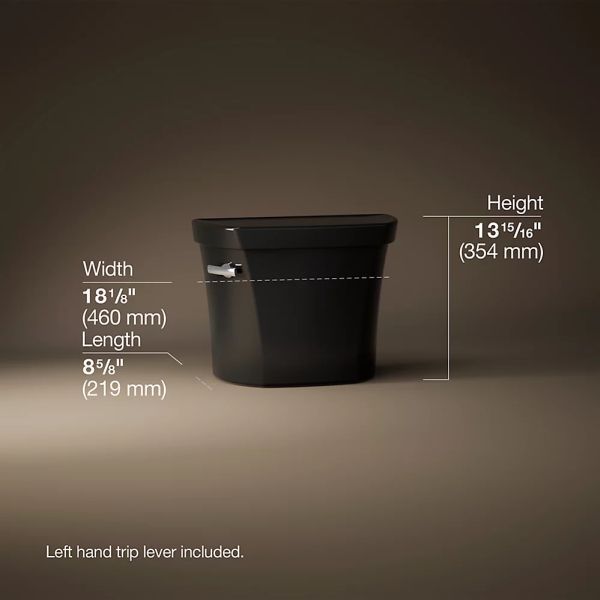 KOHLER® Wellworth® Black 9" Toilet Tank, 1.28 Gpf with Insuliner® Tank Liner-4