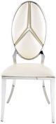 ACME Furniture Cyrene 2-Piece Antique White/Chrome Side Chair Set-2